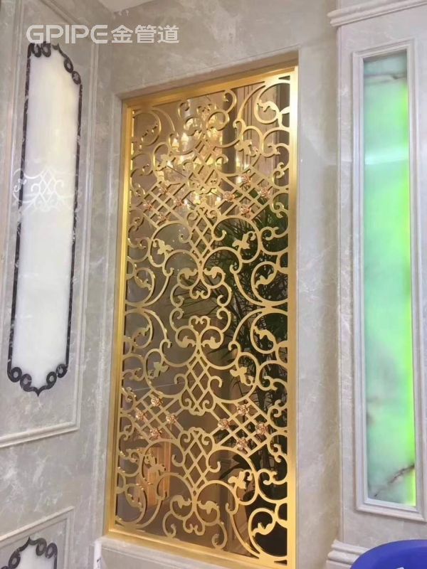 金色不銹鋼屏風1